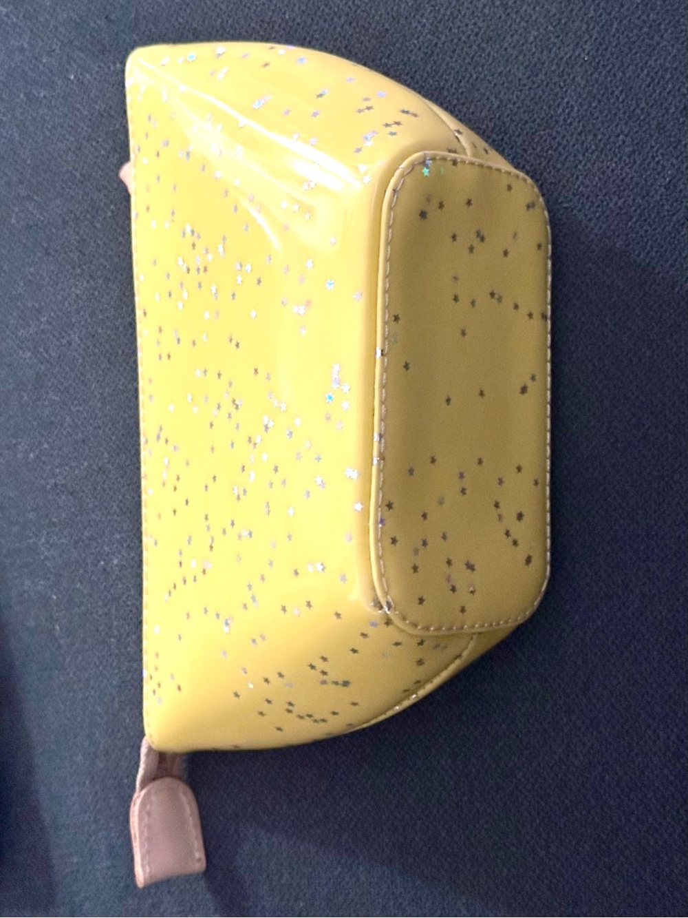 Consuela Harlow Medium Yellow Star Glitter Cosmetic Pouch Tool Kit - Picture 4 of 11
